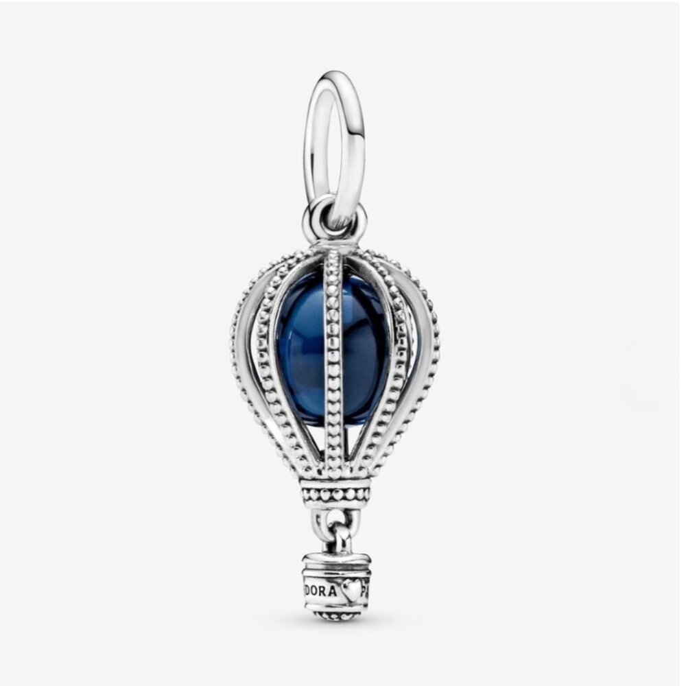 Pandora Hot Air Balloon Charm – Sterling Silver & Blue Crystal